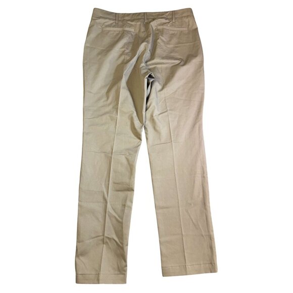 Lands End Womens Khaki Straight-Leg Pants Size 14 Cotton Blend Work Wear Career - Picture 1 of 9